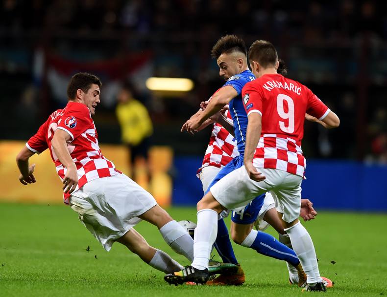 Ottima la prestazione del rossonero che mette sotto pressione la difesa croata. Getty Images